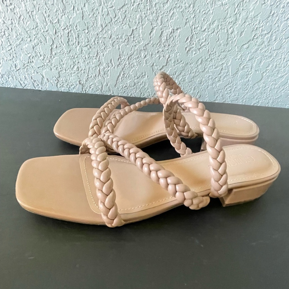 Nude Braided Crossover Sandal